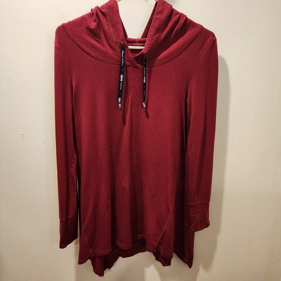 PURE Esscense Women's Burgundy Hooded Relaxed Fit sweater Fits L - Picture 1 of 13